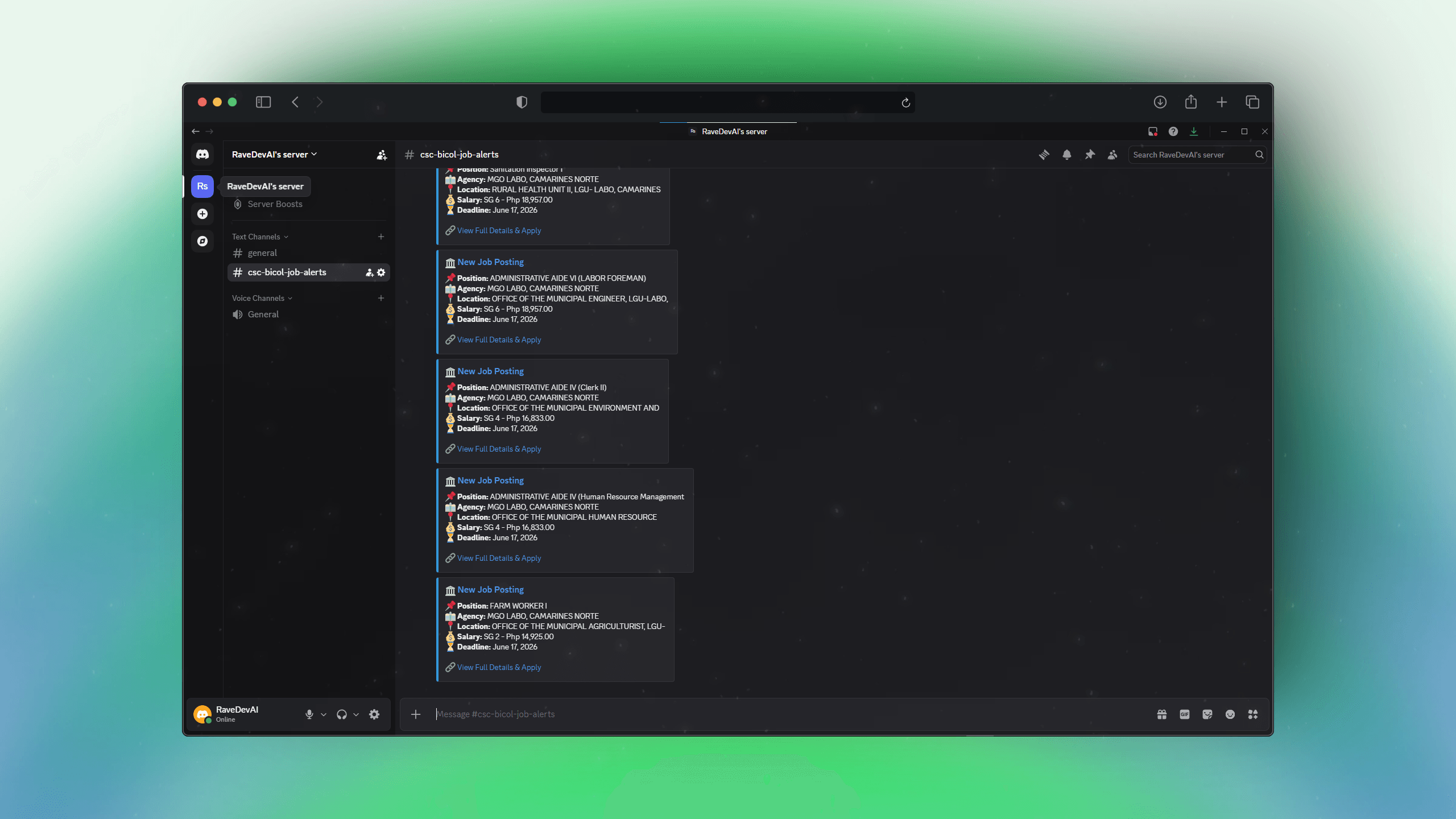 CSC BICOL JOB SCRAPER & API AUTOMATION screenshot 4